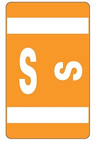 Smead AlphaZ ACCS Color-Coded Alphabetic Labels, Letter S, Orange, 100 Labels per Pack (67189)
