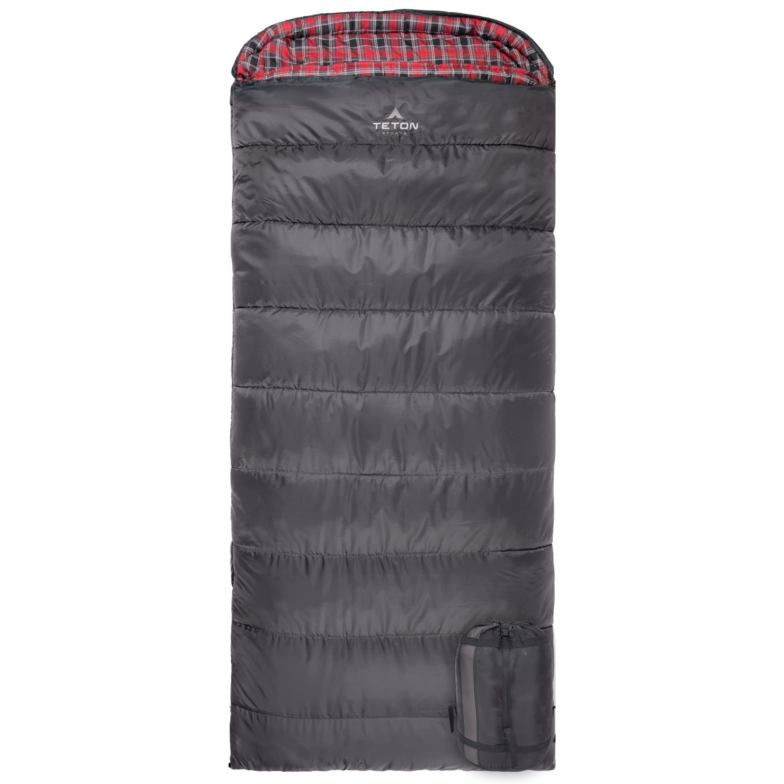 TETON Sports 102R Celsius XXL -18C/0F Sleeping Bag; 0 Degree Sleeping Bag Great for Cold Weather Camping; Lightweight Sleeping Bag; Hiking, Camping; Grey, Right Zip