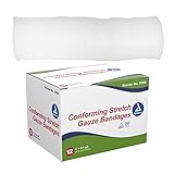 Dynarex Stretch Gauze Bandages, 4" x 4.1 yds, Non-Sterile & Latex-Free, Wound Care in Medical and Home Environments, 1 Box of 12 Dynarex Stretch Gauze Bandages