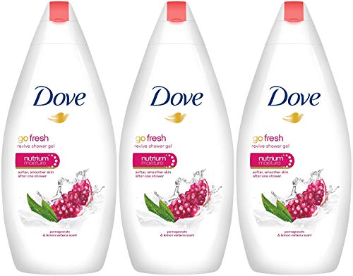 Dove Go Fresh Revive Body Wash, Pomegranate 500 ML (16.9 oz) Pack of 3
