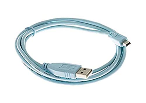 Cisco USB-A to Mini-B Console Cable, 6 Feet, Compatible with Cisco 900 Series Routers and 1000, 2520, 2960, 6800ia, and 3010 Series Ethernet Switches, 90-Day Limited Warranty (CAB-Console-USB=)