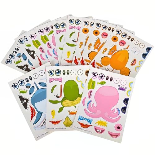 Rhode Island Novelty Make-a-Sea Life Sticker Sheets | 12 Sheets Per Order