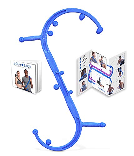 Body Back Buddy Elite (Upgraded 2020 Version) Back Massager, Handheld Massage Stick, Trigger Point Massage Cane, Full Body Muscle Pain Relief (Blue)