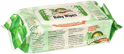 Bum Boosa Bamboo Baby Wipes - Natural Scent, Eco- Friendly (6 Packs/80 Count)