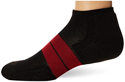 Thorlos 84 N Max Cushion Running Low Cut Socks, Black/Red, Large