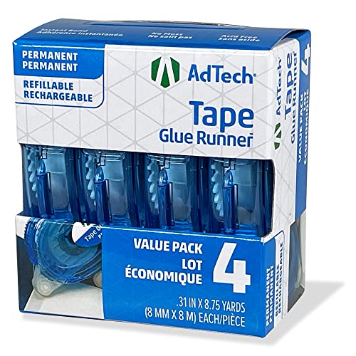 AdTech 5603 Permanent Crafter's Tape, 0.31" x 315", Pack of 4 Single pack