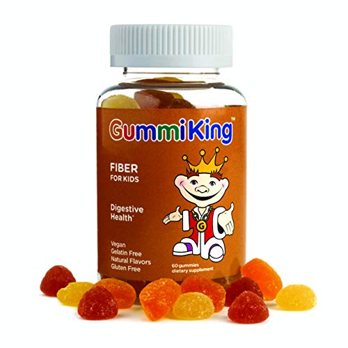 Book Cover Gummi King Fiber Supplement, Strawberry/Lemon/Orange/Grape/Cherry/Grapefruit, 60 Count