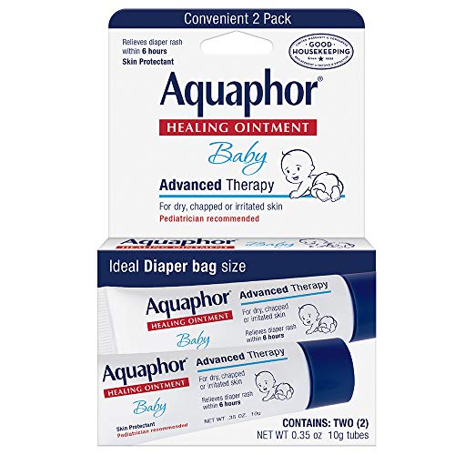 Book Cover Aquaphor Baby Healing Ointment To-Go Pack - Advanced Therapy for Chapped Cheeks and Diaper Rash - Fragrance Free, 0.7 Ounce, 2 Count