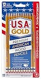 Write Dudes USA Gold Premium Cedar No. 2 Pre-Sharpened Pencils 12-Count (DDR56)