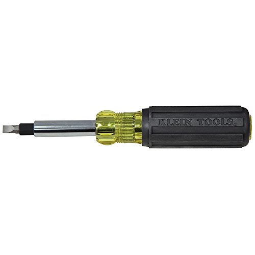 Klein Tools 32557 Multi-Bit Screwdriver / Nut Driver, Heavy Duty 10-in-1 with Interchangable Shafts and Ph, Sl, Sq, Hex Bits and Nut Drivers