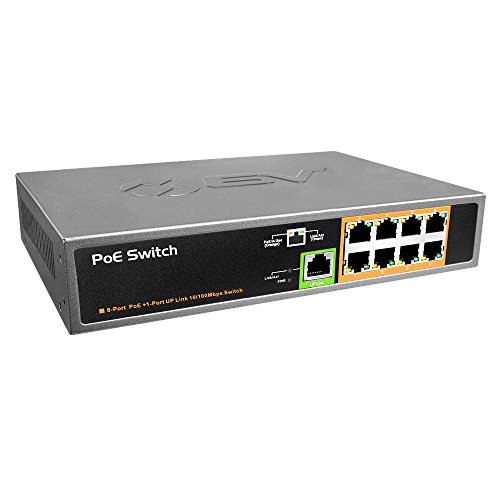 BV-Tech 9 Port PoE+ Switch (8 PoE+ Ports | 1 Uplink Port) - 120W - 802.3af/at