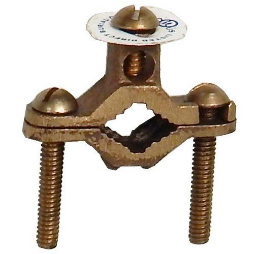 Morris Products Direct Burial Copper Ground Pipe Clamps - For Connecting Grounding Electrodes to Water Pipes, Tubing, Ground Rods - 2-10 Wire Range, 1/2-1" Water Pipe Range, 1/4-20 Screw Thread