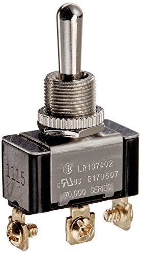 Morris Products Momentary Contact Toggle Switch - Heavy Duty, SPDT 3 Screw Terminals - (On)-Off-(On) - 1500V Dielectric Strength, 100,000 Mechanical Life Cycles - CURus Listed - 1.13" x .63" x .70"