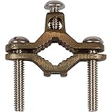 Morris Products Direct Burial Copper Ground Pipe Clamps - For Connecting Grounding Electrodes to Water Pipes, Tubing, Ground Rods - 2-10 Wire Range, 1/2-1" Water Pipe Range, 1/4-20 Screw Thread