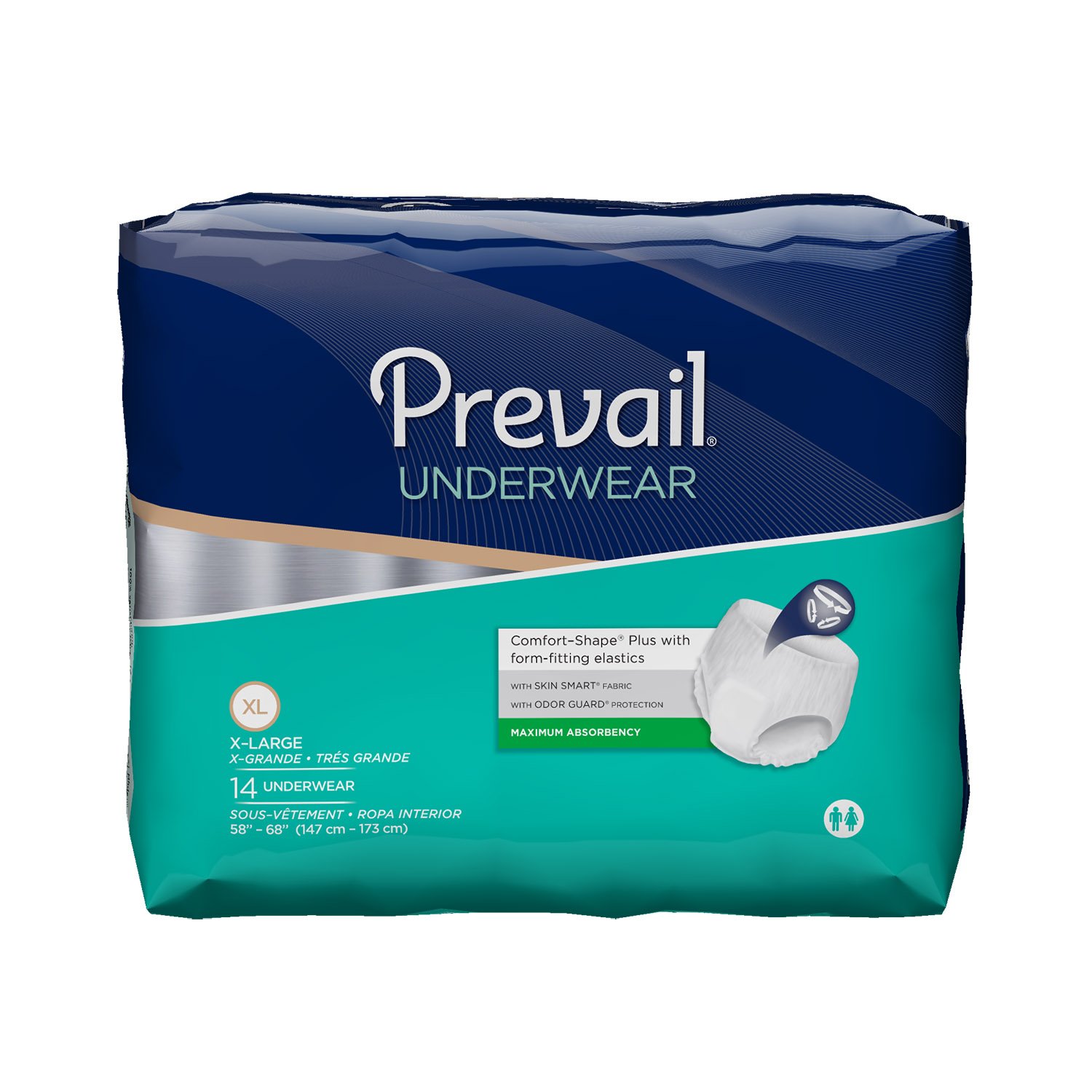 Prevail Maximum Absorbency Incontinence Underwear, X-Large, 14 Count