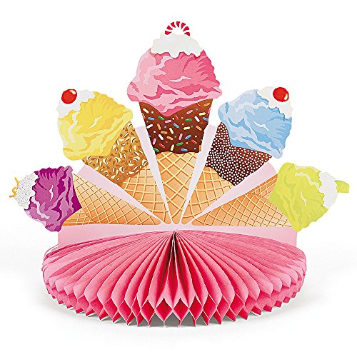 Fun Express - I Scream For Ice Cream Centerpiece for Birthday - Party Decor - General Decor - Centerpieces - Birthday - 1 Piece