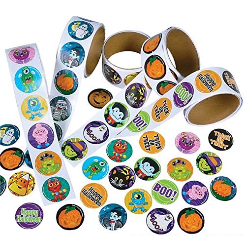 ~ 5 Rolls ~ Assorted Halloween Stickers ~ 500 Stickers ~ New
