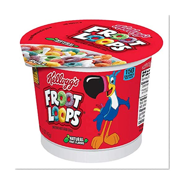 Kellogg’s Froot Loops, Breakfast Cereal in a Cup, Low Fat, Bulk Size, 1.5 Oz, Pack of 12