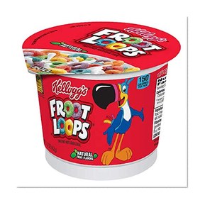 Kellogg’s Froot Loops, Breakfast Cereal in a Cup, Low Fat, Bulk Size, 1.5 Oz, Pack of 12