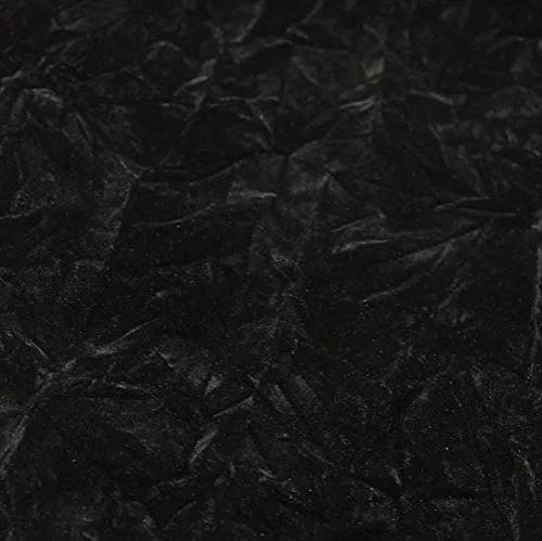 Fabric Empire Velvet Crushed BLACK Upholstery Fabric By the Yard