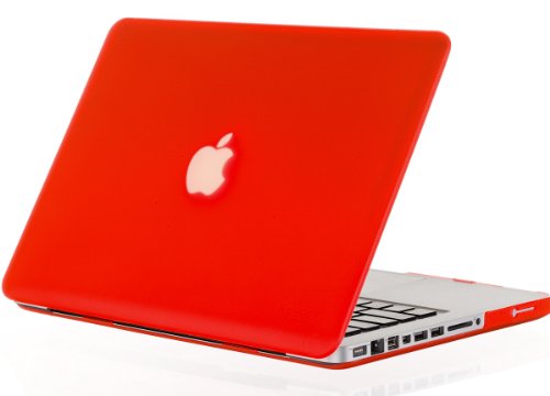 Book Cover Kuzy - RED Rubberized 13inch Hard Case Cover for NEW Macbook PRO 13.3 Inch (A1278 with or without Thunderbolt) Aluminum Unibody