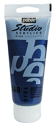 Pébéo 837360 Studio Acrylique Tube Bleu/Noir Iridescent 100 ml