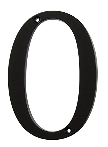 Distinctions by Hillman 843140 4-Inch Flush-Mount Black House Number 0
