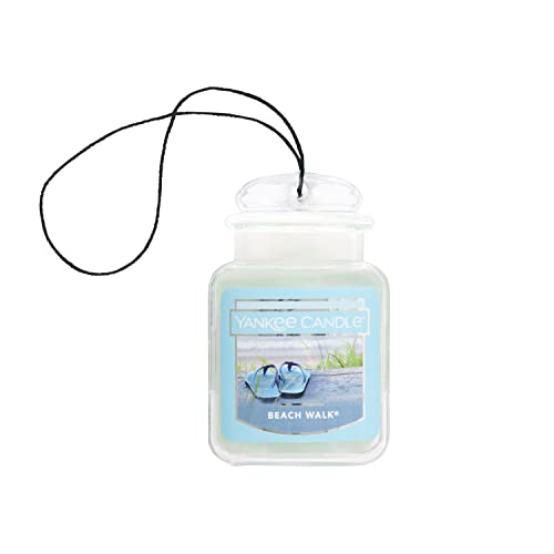 Yankee Candle Car Air Fresheners, Hanging Car Jar® Ultimate Beach Walk™ Scented, Neutralizes Odors Up To 30 Days