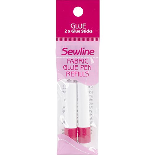 Sewline Water-Soluble Fabric (2 Pack), Blue Glue Pen Refill, 2 Count