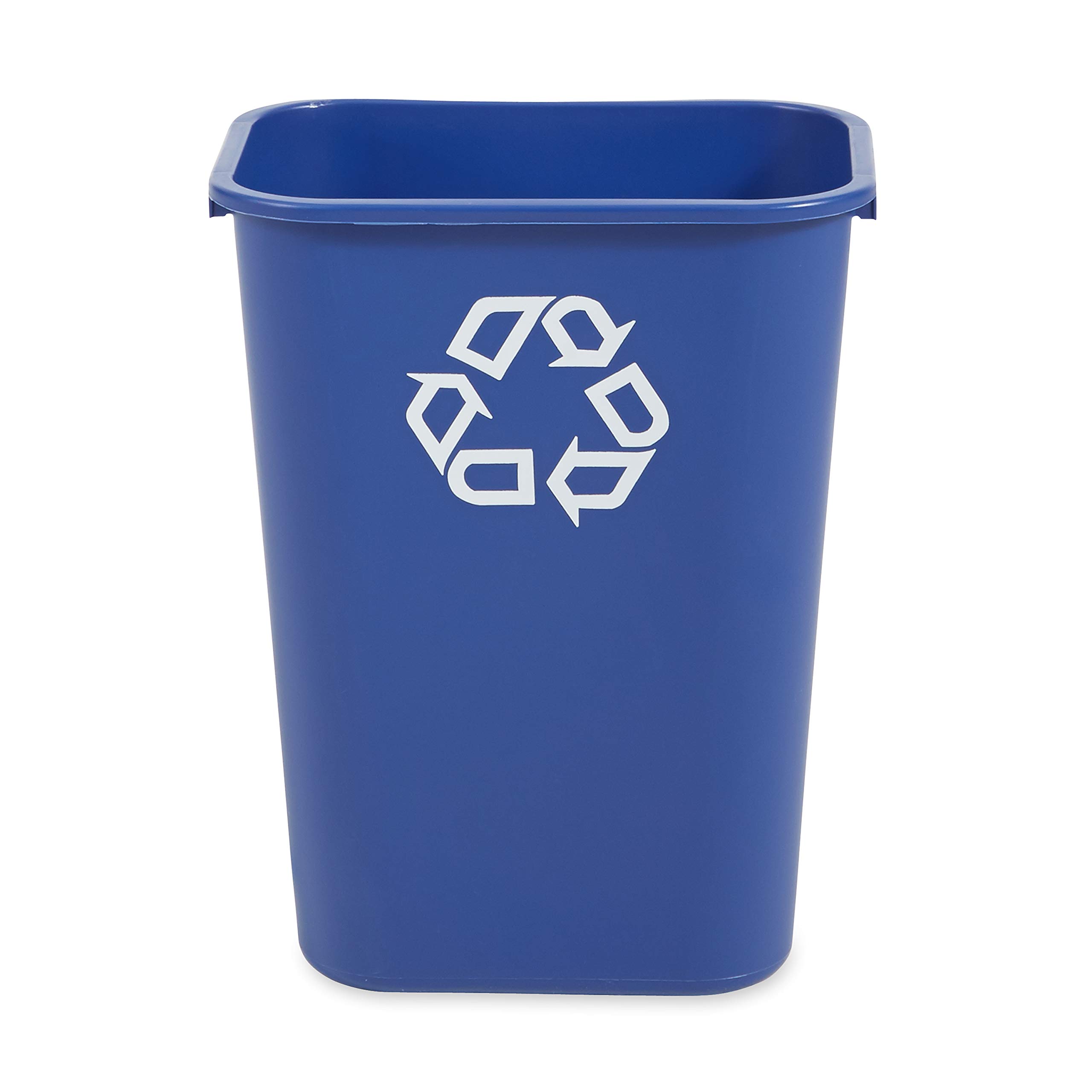 Book Cover Rubbermaid Commercial Products Wastebasket Deskside Recycling Can Large 41 Qt/10.25 GAL, for Home/Office/Under Desk, Blue (FG295773BLUE) 10 Gallons Blue 1