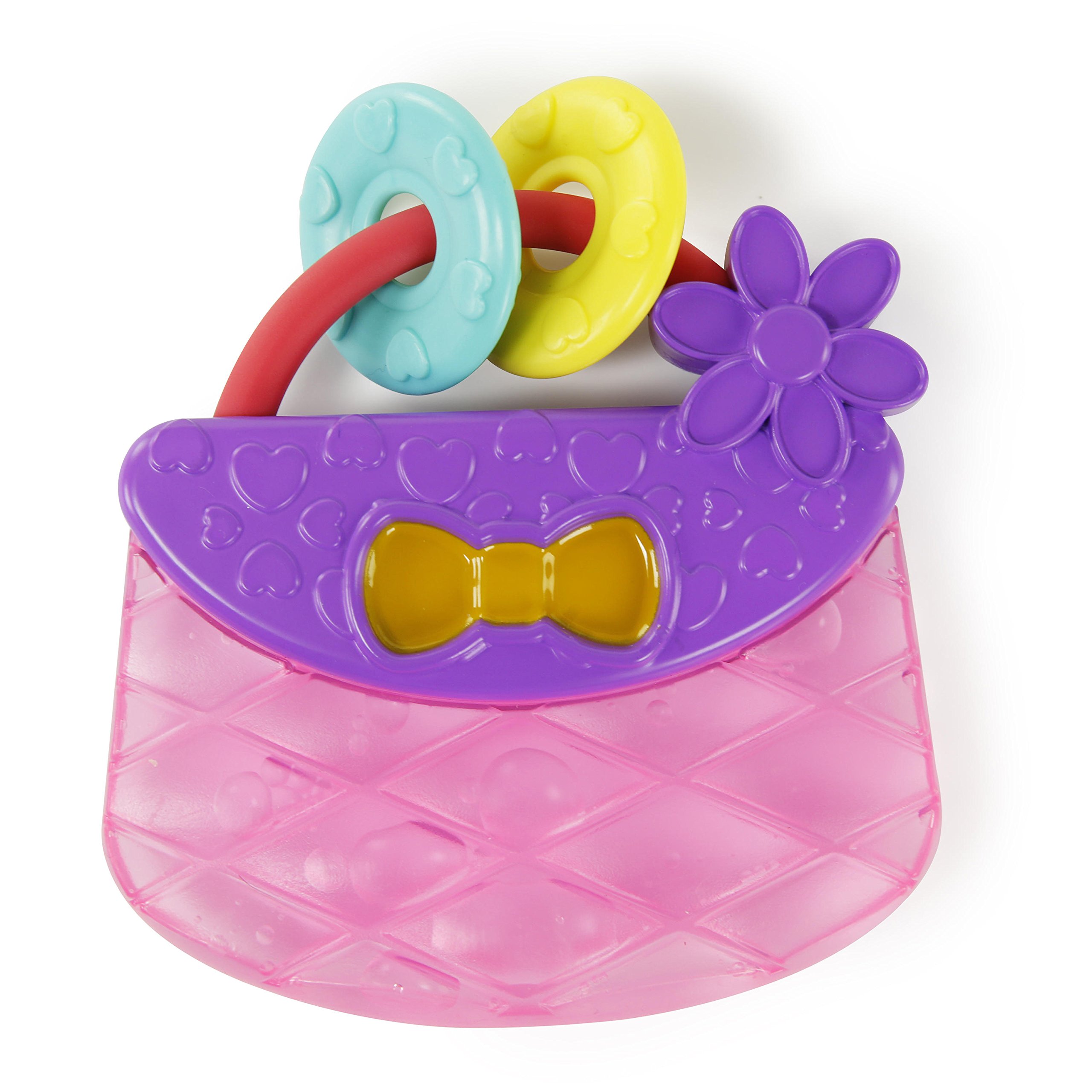 Book Cover Bright Starts Carry & Teethe Purse Chillable Teether Toy, Ages 3 months +, Pretty in Pink