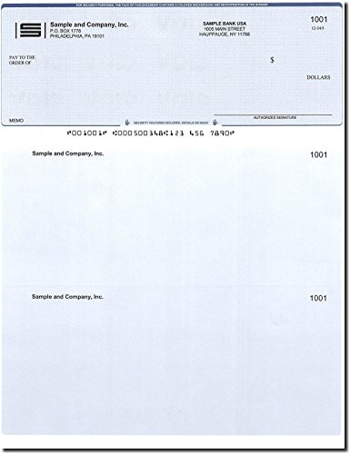 Computer Checks - 300 Printed Computer Checks - Check on Top - Compatible for QuickBooks