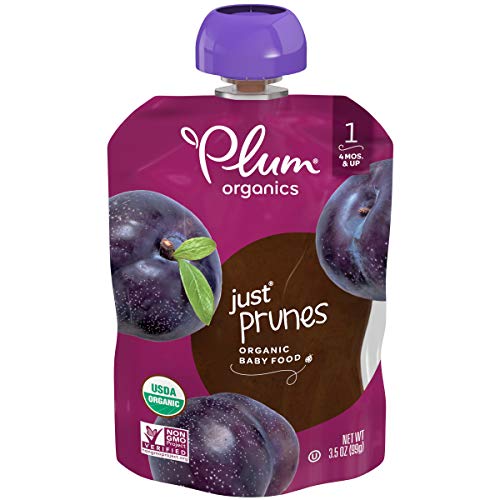 Book Cover Plum Organics Stage 1 Organic Baby Food, Prune Puree, 3.5 Ounce (Pack of 12)