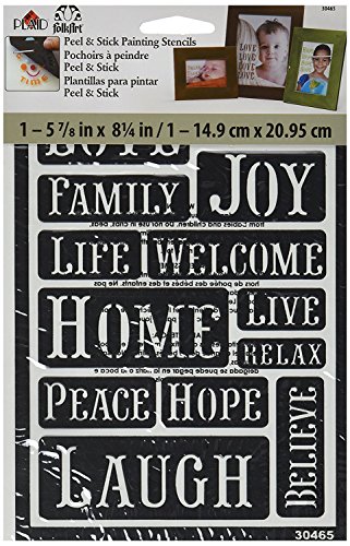 FolkArt Peel and Stick Painting Stencil, 30465 Happy Words