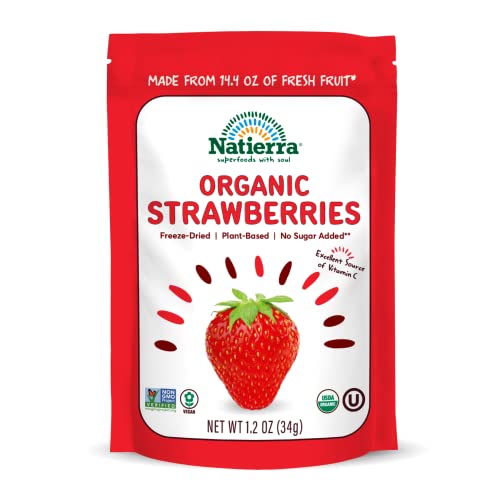 Natierra Nature's All Foods Organic Freeze-Dried Strawberries, 1.2 Ounce