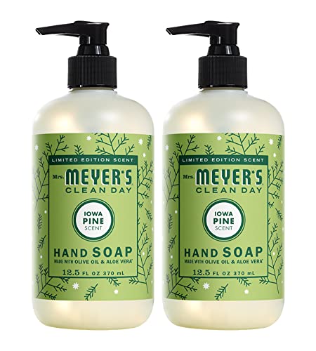 MRS. MEYER’S CLEANDAY Liquid Hand Soap, Cruelty Free and Biodegradable Formula, Iowa Pine Scent, 12.5 oz (Pack of 2)