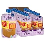 Plum Organics - 6+ Months Organic Baby Food - Peach, Banana & Apricot - Non-GMO - Fruit & Veggie Blends On-The-Go Pouches for Baby & Toddler Meals - Quality Tested Ingredients - 4 oz (Pack Of 12)