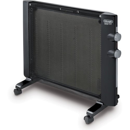 De'Longhi Mica Thermic Panel Heater, Full Room Quiet 1500W, Freestanding/Easy Install Wall Mount, Adjustable Thermostat, 2 Heat Settings, Black, HMP1500