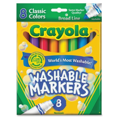 Book Cover Crayola® Ultra-Clean Washable Color Markers, Broad Tip, Assorted Classic Colors, Box Of 8 8 Markers