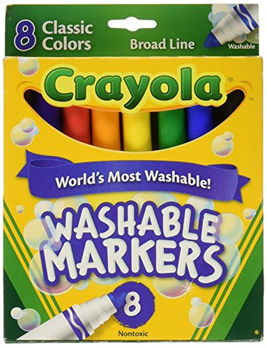 Crayola® Ultra-Clean Washable Color Markers, Broad Tip, Assorted Classic Colors, Box Of 8 8 Markers