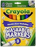 Crayola® Ultra-Clean Washable Color Markers, Broad Tip, Assorted Classic Colors, Box Of 8 8 Markers