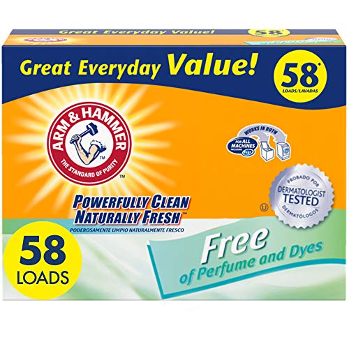 Arm & Hammer Powder Laundry Detergent, Free of Perfume and Dyes, 58 loads