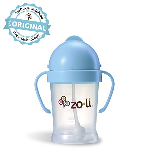 Book Cover ZoLi BOT Straw Sippy Cup, Blue, 6 oz