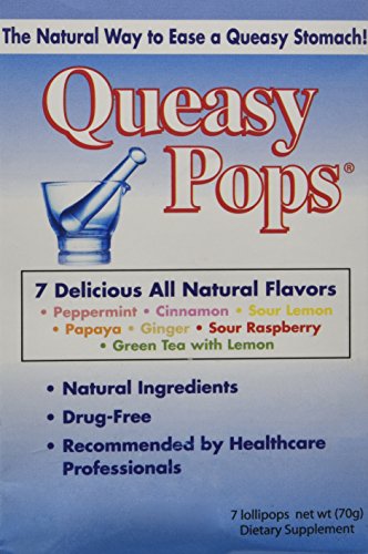 Book Cover Three Lollies - Queasy Pops - Assorted - 7 Lollipops Pack, Drug Free