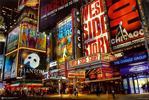 (24x36) New York City Broadway Times Square Theater District Art Print Poster