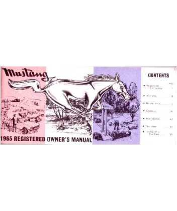 1965 Ford Mustang Owners Manual User Guide Reference Operator Book Fuses Fluids