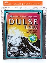 Book Cover Dulse Flakes - Certified Organic- Sea Vegetables, washed, Pure Vegan- Maine COhsawast 4oz.