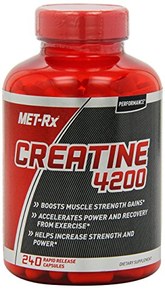 MET-Rx Creatine 4200 Supplement, Supports Muscles Pre and Post Workout, 240 Capsules