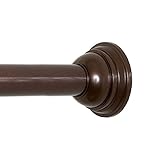 Zenna Home Decorative Curtain Tension Shower Rod, 44-72 Inches, Oil Rubbed Bronze