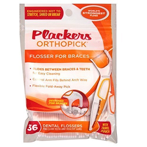 Book Cover Plackers Orthopick Flosser for Braces, Pack of 2 (36 Flossers Each)
